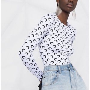 NEW Marine Serre Crescent Moon Pullover Too Black White